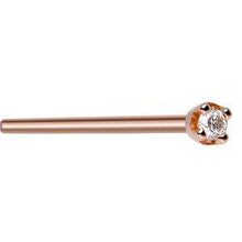 Load image into Gallery viewer, 14K Rose Gold 1.5mm Genuine Diamond Nose Ring