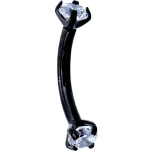 Load image into Gallery viewer, 5/16 Clear CZ Gem Black PVD Bling Bling Curved Eyebrow Ring