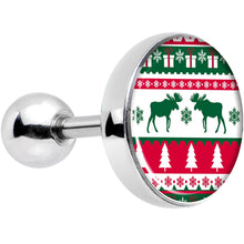 Load image into Gallery viewer, 16G 1/4 Ugly Christmas Sweater Tragus Cartilage Earring