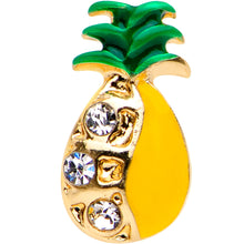 Load image into Gallery viewer, 16G Gem Gold PVD Half Paved Pineapple Cartilage Tragus Earring