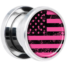 Load image into Gallery viewer, Pink American Flag Steel Screw Fit Plug Set 00G