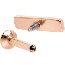 Load image into Gallery viewer, 1/4 9mm Rose Gold IP Rectangle Internal Thread Daith Cartilage Tragus