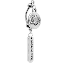 Load image into Gallery viewer, Handcrafted Namaste Lotus Flower Double Mount Dangle Belly Ring