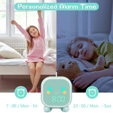 Load image into Gallery viewer, Kids Alarm Clock Cute Dinosaur Kids Alarm Clock with Dinosaur Digital Alarm Clock for Kids Bedroom Cute Bedside Clock Children's Sleep Trainer Wake Up Light and Night Light with Digital Alarm Clock For Kids Bedside Clock Children Wake Up Night Light