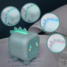 Load image into Gallery viewer, Kids Alarm Clock Cute Dinosaur Kids Alarm Clock with Dinosaur Digital Alarm Clock for Kids Bedroom Cute Bedside Clock Children's Sleep Trainer Wake Up Light and Night Light with Digital Alarm Clock For Kids Bedside Clock Children Wake Up Night Light