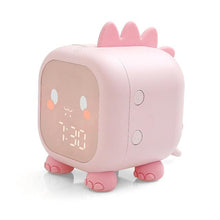 Load image into Gallery viewer, Kids Alarm Clock Cute Dinosaur Kids Alarm Clock with Dinosaur Digital Alarm Clock for Kids Bedroom Cute Bedside Clock Children's Sleep Trainer Wake Up Light and Night Light with Digital Alarm Clock For Kids Bedside Clock Children Wake Up Night Light