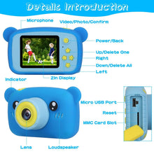 Load image into Gallery viewer, Kids Digital Camera with 2" Screen 4x Digital Zoom