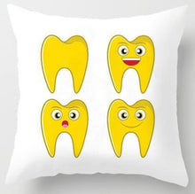 Load image into Gallery viewer, Kids Funny White Teeth Pillow Cover Cartoon Fairies Clean The Tooth Care Treatmen Toothbrush Character Cleaning Velvet Fabric Cushion Cover Decorative Square Cushion Cover Standard Pillow Cases For Home Sofa Bedroom Livingroom 45x45cm