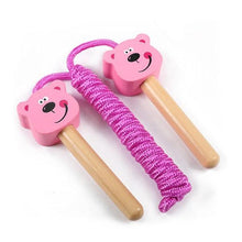 Load image into Gallery viewer, Kids Jump Rope With Wood Handle Children Skipping Ropes Gym Fitness Equipment Jump Ropes For Girls Boys Skipping Rope For Kids With Wooden Handle Cotton Braided Outdoor Fun Activity For Exercise Fitness