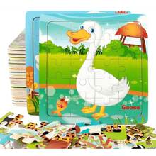 Load image into Gallery viewer, Kids Puzzle Toy Animals and Vehicle Wooden Puzzles Jigsaw Baby Educational Learning Toys for Children Gift