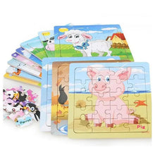 Load image into Gallery viewer, Kids Puzzle Toy Animals and Vehicle Wooden Puzzles Jigsaw Baby Educational Learning Toys for Children Gift