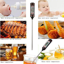 Load image into Gallery viewer, Kitchen Digital BBQ Food Thermometer Meat Cake Candy Fry Grill Dinning Household Meat Thermometer Digital Instant Read Food Meat Thermometer with Long Probe Cooking Thermometer for Kitchen BBQ Grill and Cooking Thermometer Oven Thermometer Tool