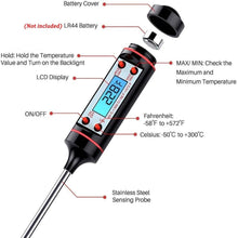 Load image into Gallery viewer, Kitchen Digital BBQ Food Thermometer Meat Cake Candy Fry Grill Dinning Household Meat Thermometer Digital Instant Read Food Meat Thermometer with Long Probe Cooking Thermometer for Kitchen BBQ Grill and Cooking Thermometer Oven Thermometer Tool