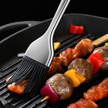 Load image into Gallery viewer, Kitchen Oil Brush BBQ Grill Basting Brush Stainless Steel Handle Pastry Brush Barbecue Cooking Brush BBQ Kitchen Tools String Brush BBQ Pastry Brush Stainless Steel BBQ Sauce Oil Pastry Brush for Baking BBQ Accessories
