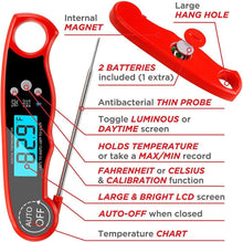 Load image into Gallery viewer, Kitchen Thermometer Waterproof Kitchen Food Cooking Thermometer with Backlight LCD Best Super Fast Electric Meat Thermometer Probe for BBQ Grilling Smoker Baking Meat Water Milk Cooking Probe BBQ Electronic Oven Waterproof Kitchen Tools