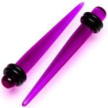 Load image into Gallery viewer, 14 to 00G Fuchsia Acrylic Straight Taper Set 18 Piece Stretching Kit
