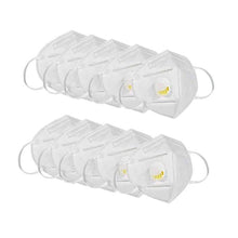 Load image into Gallery viewer, KN95 White Disposable Face Masks with Flow Exhalation Valve