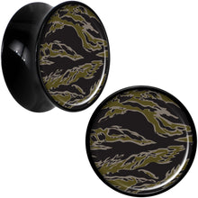 Load image into Gallery viewer, Black Acrylic Tiger Camo Print Saddle Plug Set 20mm