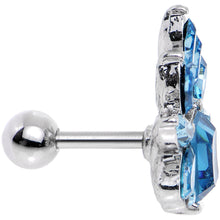 Load image into Gallery viewer, 16G 1/4 Blue Gem Flower Tiara Amulet Cartilage Tragus Earring