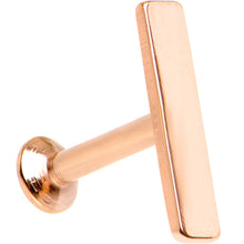 Load image into Gallery viewer, 1/4 9mm Rose Gold IP Rectangle Internal Thread Daith Cartilage Tragus