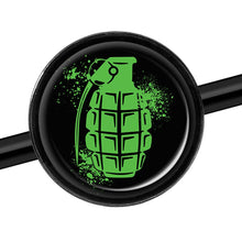 Load image into Gallery viewer, 14G Green Grenade Black Industrial Barbell 37mm