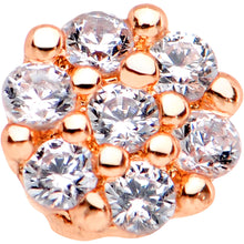 Load image into Gallery viewer, 1/4 Clear CZ Gem Rose Gold Tone Cute Cluster L Shaped Nose Ring