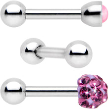 Load image into Gallery viewer, 16G 1/4 Purple Faux Opal Inlay Cartilage Tragus Earring 3 Pack Set