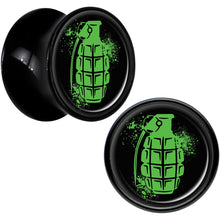 Load image into Gallery viewer, Black Acrylic Green Grenade Saddle Plug Set 1/2