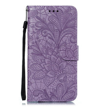 Load image into Gallery viewer, Lace Flower Leather Wallet Case For Xiaomi Redmi Note 11 10 Pro 7 6 8 8t Redmi 10c 10a A1 9t 7a 8a 9c 9a Case Mi A3 A2 Lite 9 Phone Case Premium Pu Leather Flip Cover With Card Holder Feature Protective Cover