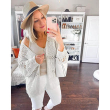 Load image into Gallery viewer, Ladies Crochet Cardigan Sweater