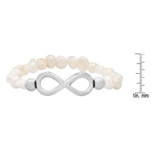 Load image into Gallery viewer, Ladies Freshwater Pearls and Infinity Charm Bracelet