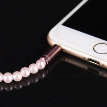 Load image into Gallery viewer, Ladies Luxury Pearl Necklace Pink Earphones With Mic Excellent Sound Quality Stereo Earphones For Everyday Use