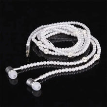 Load image into Gallery viewer, Ladies Luxury Pearl Necklace Pink Earphones With Mic Excellent Sound Quality Stereo Earphones For Everyday Use