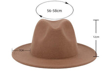 Load image into Gallery viewer, Ladies Men's Cotton Fedora Hat Luxury Fedora Hats Wide Brim Fedora Hats Gentleman Elegant Ladies Winter Autumn Wide Brim Hat UV Protection Hat Party Hats
