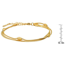 Load image into Gallery viewer, Ladies Stainless Steel Double Layered Snake Beaded Chain Bracelet