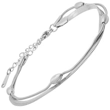 Load image into Gallery viewer, Ladies Stainless Steel Double Layered Snake Beaded Chain Bracelet