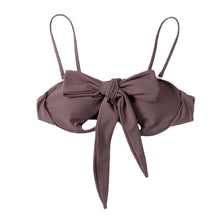 Load image into Gallery viewer, Ladies Summer Solid Color Swimsuit Female Detachable Shoulder Strap Halter Bikini Women's Bikini Swimsuits One Piece Bathing Suits Tie Knot Cutout Swimwear with Crisscross Design