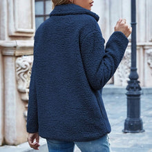 Load image into Gallery viewer, Lapel Collar Double Button Teddy Coat