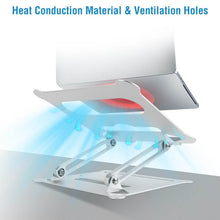 Load image into Gallery viewer, Laptop Stand Aluminum Angle Adjustable Computer Holder Riser Heat Vent