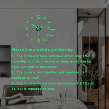 Load image into Gallery viewer, Large 3D Frameless Wall Clock Stickers