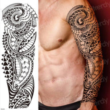 Load image into Gallery viewer, Large Black Temporary Tattoo Waterproof Luxury Big Tattoo For Body Arm Legs Modern Design