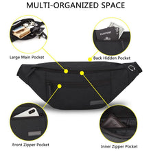 Load image into Gallery viewer, Large Crossbody Fanny Pack with 4-Zipper Pockets