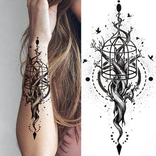 Load image into Gallery viewer, Large Wolf Tiger Black Tattoo Sticker Evil Death Temporary Tattoo Waterproof Big Tattoo Stickers For Mens Womens