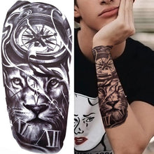 Load image into Gallery viewer, Large Wolf Tiger Black Tattoo Sticker Evil Death Temporary Tattoo Waterproof Big Tattoo Stickers For Mens Womens