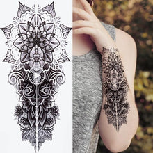 Load image into Gallery viewer, Large Wolf Tiger Black Tattoo Sticker Evil Death Temporary Tattoo Waterproof Big Tattoo Stickers For Mens Womens