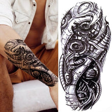 Load image into Gallery viewer, Large Wolf Tiger Black Tattoo Sticker Evil Death Temporary Tattoo Waterproof Big Tattoo Stickers For Mens Womens