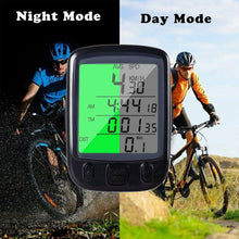 Load image into Gallery viewer, LCD Digital Bicycle Computer Waterproof Cycle Bike Stopwatch Wire Odometer Speedometer Automatic Wake-Up Cycling Computer LCD Backlight Displays Cycling Accessories Accurate Speed Tracking