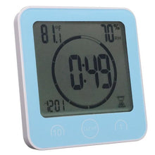 Load image into Gallery viewer, LCD Screen Waterproof Digital Bathroom Digital Bathroom Shower Kitchen Clock Timer with Alarm Waterproof for Water Splashes Visual Countdown Timer Time Management Wall Clock Temperature Humidity Countdown Time Function Wash Shower Hanging Clocks Timer