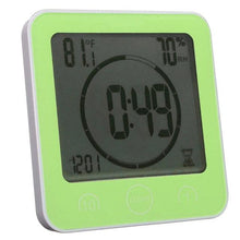 Load image into Gallery viewer, LCD Screen Waterproof Digital Bathroom Digital Bathroom Shower Kitchen Clock Timer with Alarm Waterproof for Water Splashes Visual Countdown Timer Time Management Wall Clock Temperature Humidity Countdown Time Function Wash Shower Hanging Clocks Timer