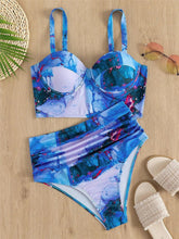 Load image into Gallery viewer, Leaf Floral Bikini Set Women Backless High-Waist Two Pieces Swimwear Beach Bathing Suits Swimsuits Women's Ruffle Bandage Bikini High Waist Bottoms Two Piece Swimsuits